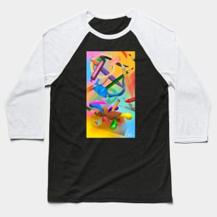 Exploding Art Box Baseball T-Shirt